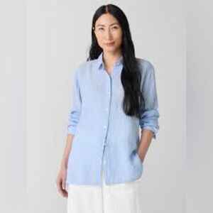 FRANK & EILEEN Eileen Relaxed Linen Button-Up Shirt size small quiet luxury